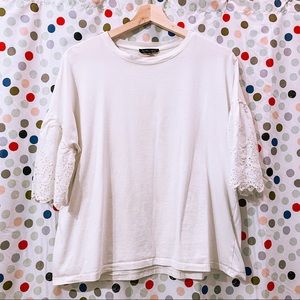 White Boutique Blouse with Lace sleeves